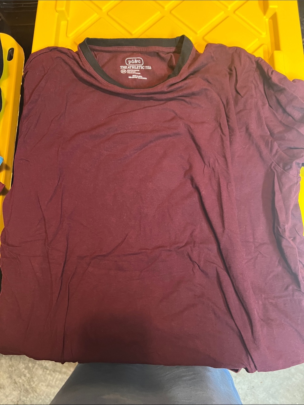 PD&C Women's Short-Sleeve Crewneck Tee - Maroon with Black Trim